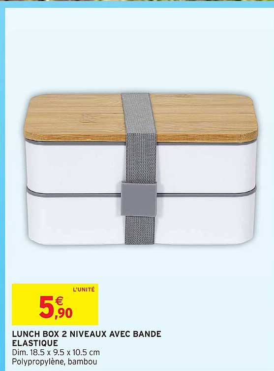 LUNCH BOX 2 NIVEAUX AVEC BANDE ELASTIQUE