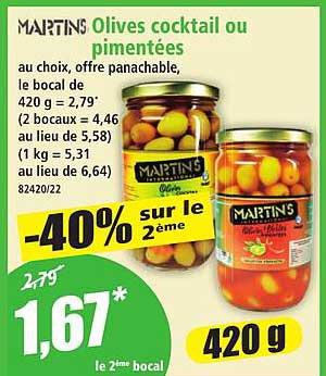 MARTIN'S Olives cocktail ou pimentées