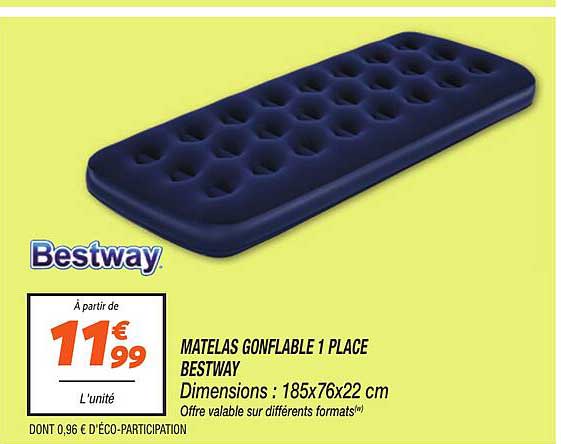 MATELAS GONFLABLE 1 PLACE BESTWAY