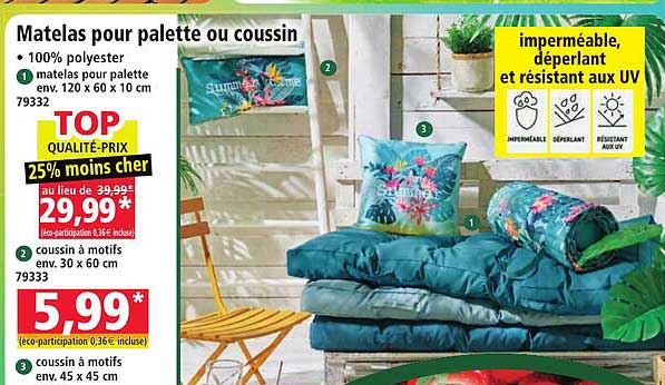 Matelas pour palette ou coussin