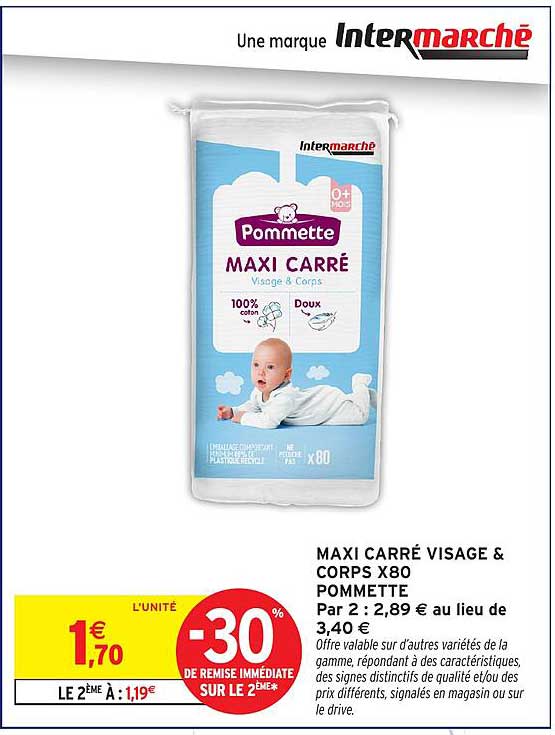 MAXI CARRÉ VISAGE & CORPS X80 POMMETTE