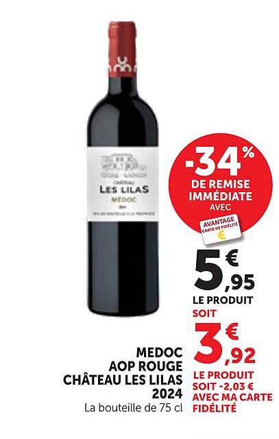 MEDOC AOP ROUGE CHÂTEAU LES LILAS 2024