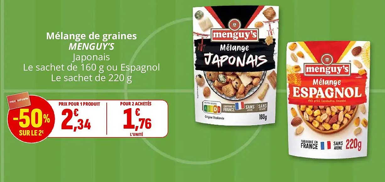 Mélange de graines MENGUY'S Japonais Le sachet de 160 g ou Espagnol Le sachet de 220 g