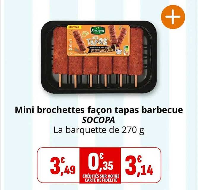 Mini brochettes façon tapas barbecue SOCOPA La barquette de 270 g