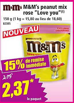 M&M’s peanut mix rose “Love you”