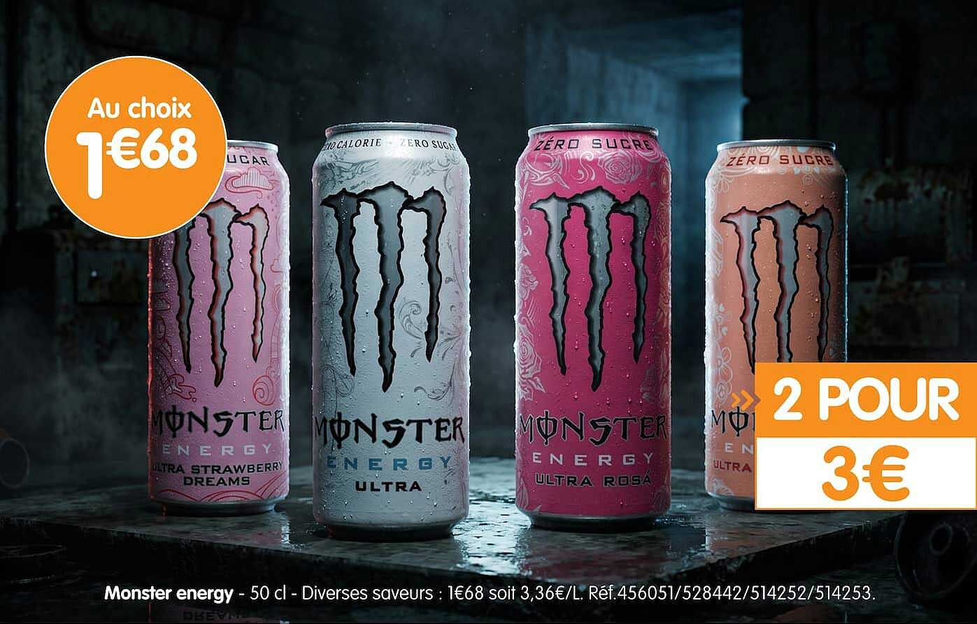 Monster energy - 50 cl - Diverses saveurs