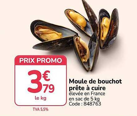 Moule de bouchot prête à cuire