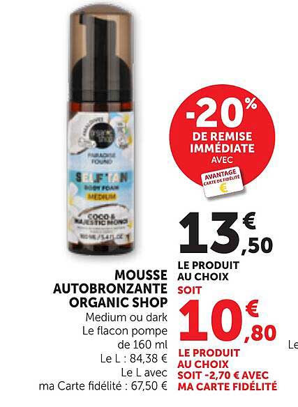 MOUSSE AUTOBRONZANTE ORGANIC SHOP