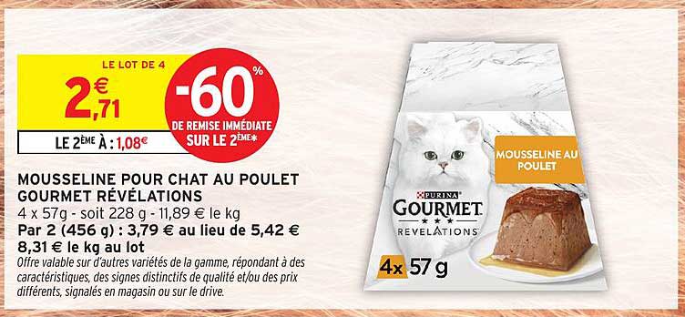 MOUSSELINE POUR CHAT AU POULET GOURMET RÉVÉLATIONS
