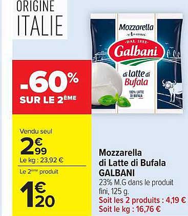 Mozzarella di Latte di Bufala GALBANI