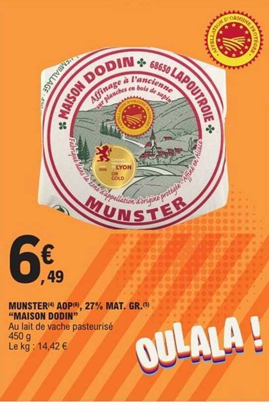 MUNSTER AOP, 27% MAT. GR. "MAISON DODIN"