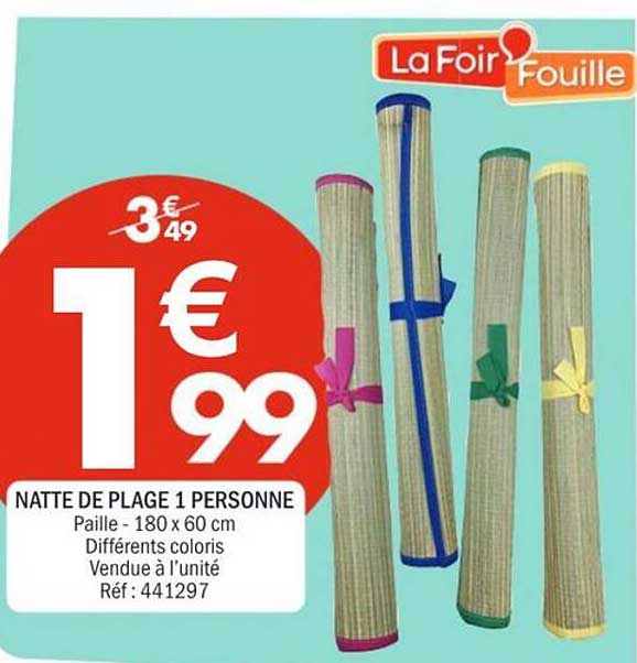 NATTE DE PLAGE 1 PERSONNE