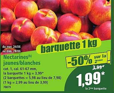 Nectarines jaunes/blanches