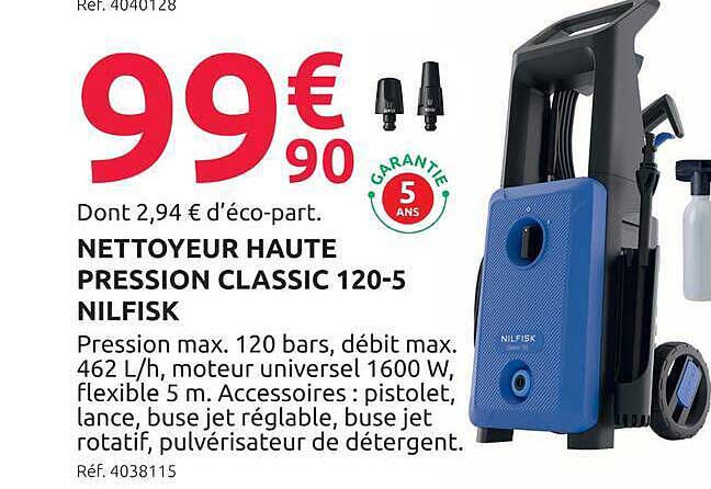 NETTOYEUR HAUTE PRESSION CLASSIC 120-5 NILFISK