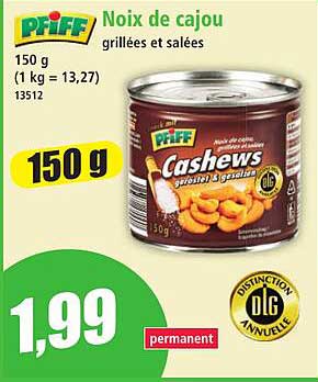 Noix de cajou grillées et salées