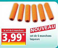NOUVEAU set de 6 manchons laqueurs