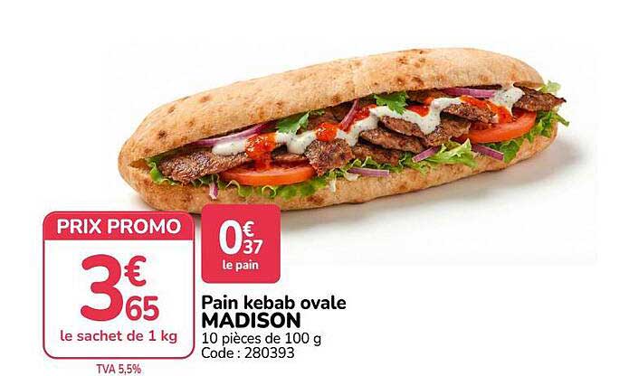 Pain kebab ovale MADISON