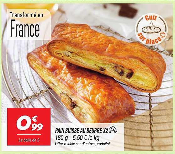 PAIN SUISSE AU BEURRE X2