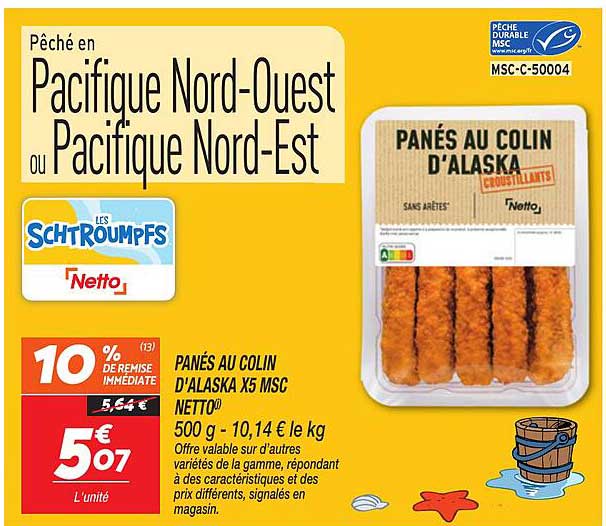 PANÉS AU COLIN D'ALASKA X5 MSC NETTO