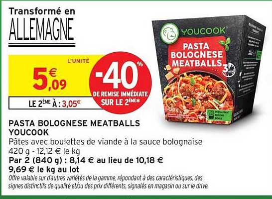 PASTA BOLOGNESE MEATBALLS YOUCOOK