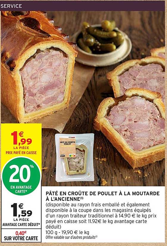 PÂTÉ EN CROÛTE DE POULET À LA MOUTARDE À L'ANCIENNE
