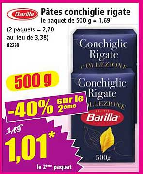 Pâtes conchiglie rigate