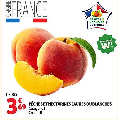 PÊCHES ET NECTARINES JAUNES OU BLANCHES