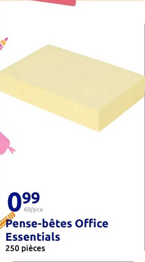 Pense-bêtes Office Essentials 250 pièces