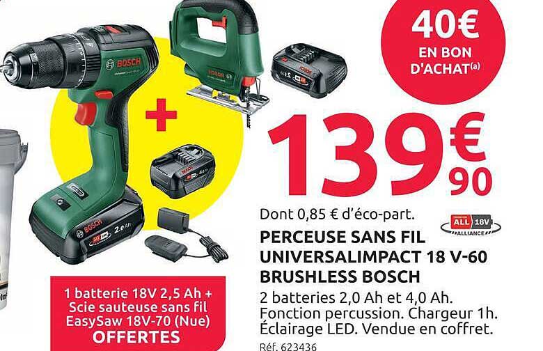 PERCEUSE SANS FIL UNIVERSALIMPACT 18 V-60 BRUSHLESS BOSCH