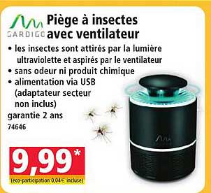 Piège à insectes avec ventilateur