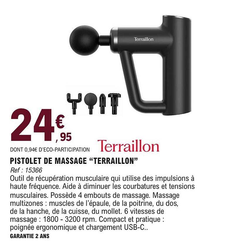 PISTOLET DE MASSAGE “TERRAILLON”