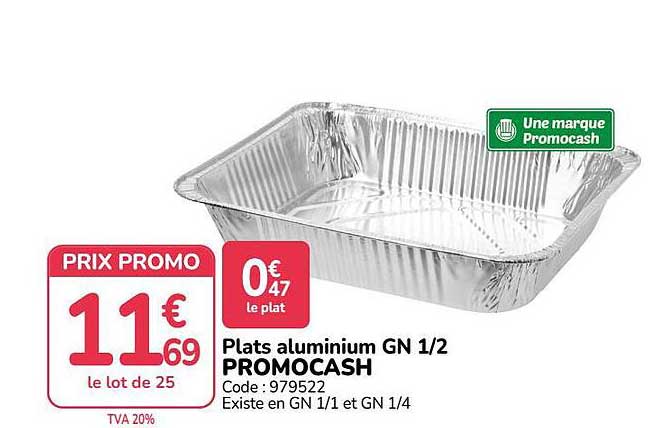 Plats aluminium GN 1/2 PROMOCASH