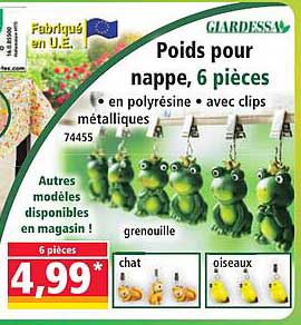Poids pour nappe, 6 pièces