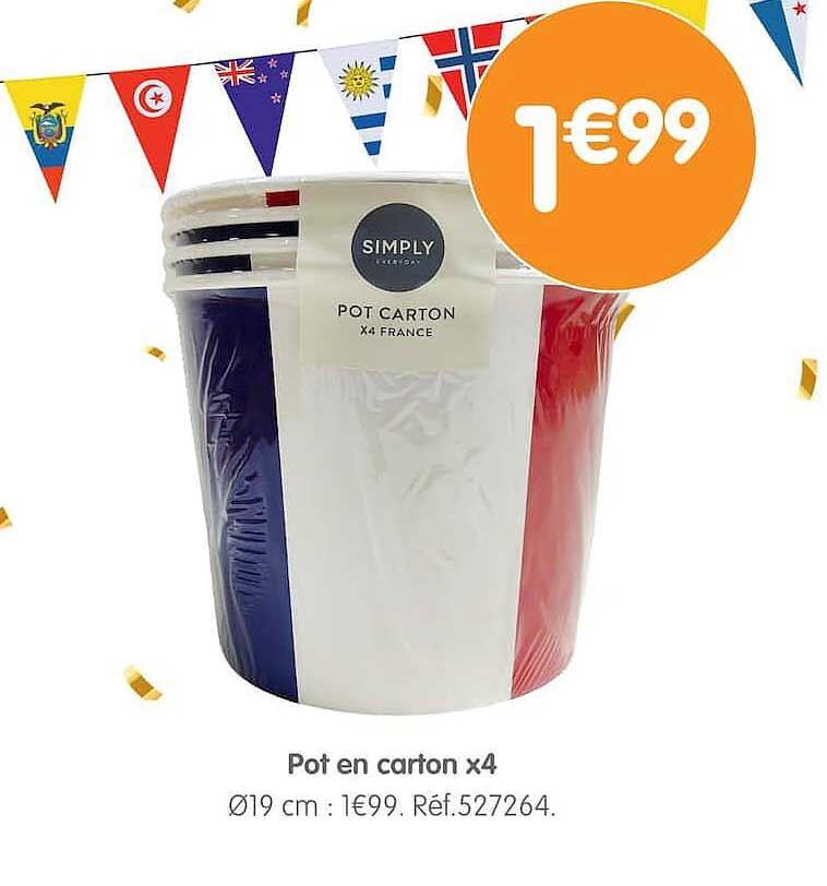 Pot en carton x4