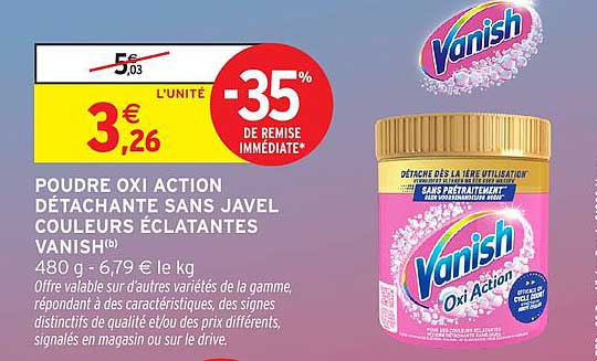 POUDRE OXI ACTION DÉTACHANTE SANS JAVEL COULEURS ÉCLATANTES VANISH®