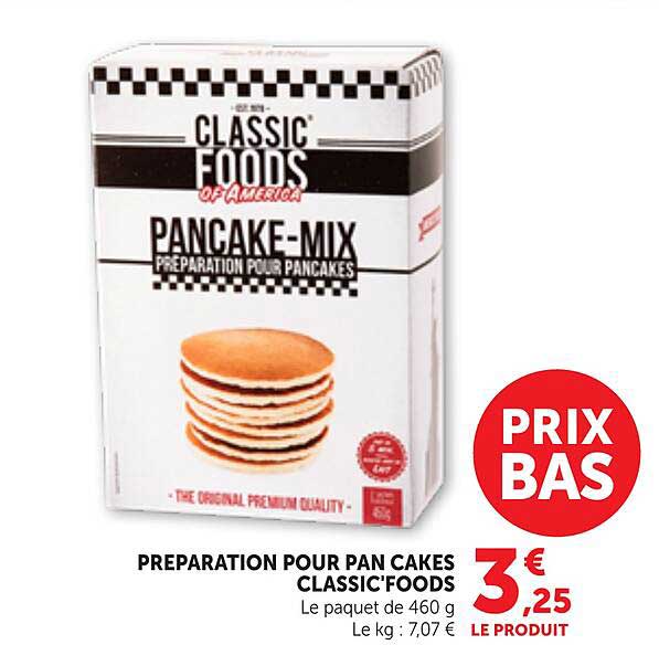 PREPARATION POUR PAN CAKES CLASSIC'FOODS