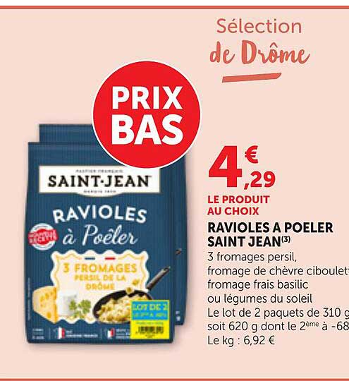RAVIOLES A POELER SAINT JEAN