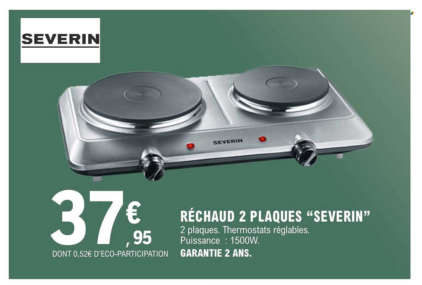RÉCHAUD 2 PLAQUES “SEVERIN”