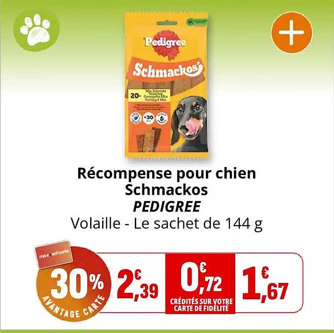Récompense pour chien Schmackos PEDIGREE Volaille - Le sachet de 144 g
