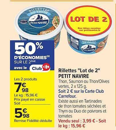 Rillettes "Lot de 2" PETIT NAVIRE