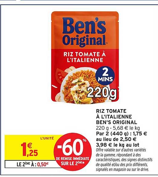 RIZ TOMATE À L'ITALIENNE BEN'S ORIGINAL