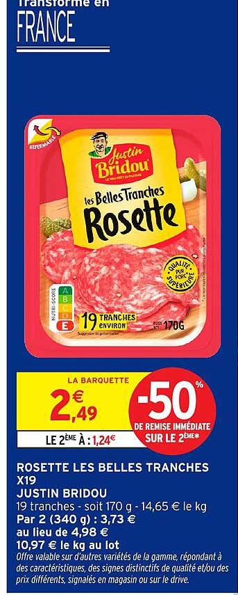 ROSETTE LES BELLES TRANCHES X19 JUSTIN BRIDOU