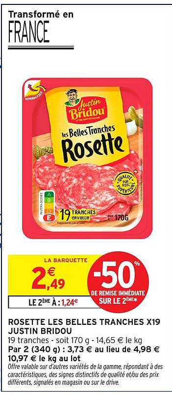 ROSETTE LES BELLES TRANCHES X19 JUSTIN BRIDOU