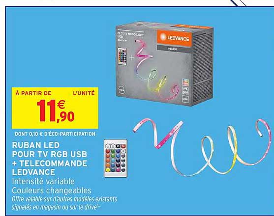 RUBAN LED POUR TV RGB USB + TELECOMMANDE LEDVANCE