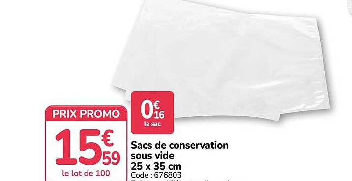 Sacs de conservation sous vide 25 x 35 cm