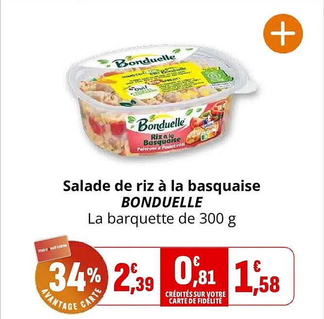 Salade de riz à la basquaise BONDUELLE La barquette de 300 g