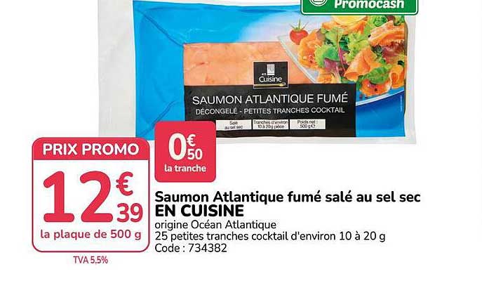 Saumon Atlantique fumé salé au sel sec EN CUISINE