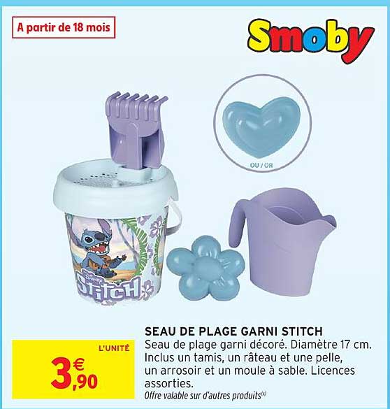 SEAU DE PLAGE GARNI STITCH