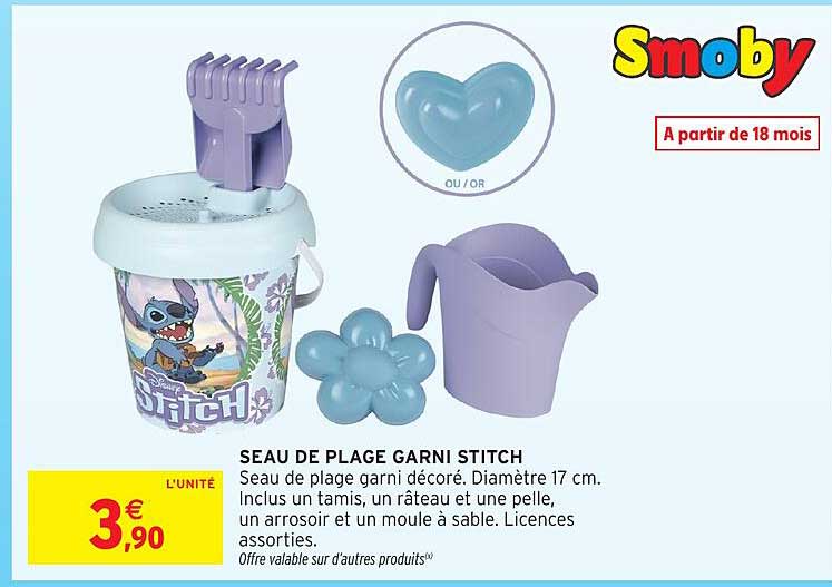 SEAU DE PLAGE GARNI STITCH