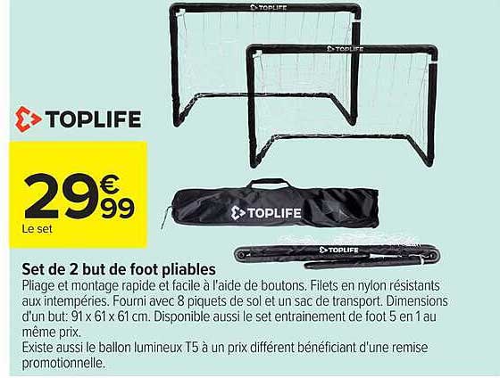 Set de 2 but de foot pliables